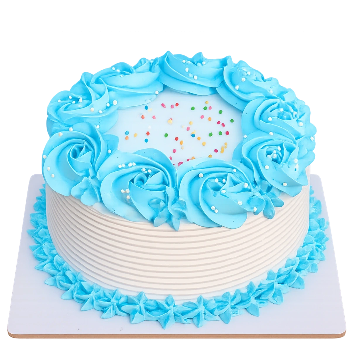 Sky Blue Butterfly Theme Customized Birthday & Anniversary Cake