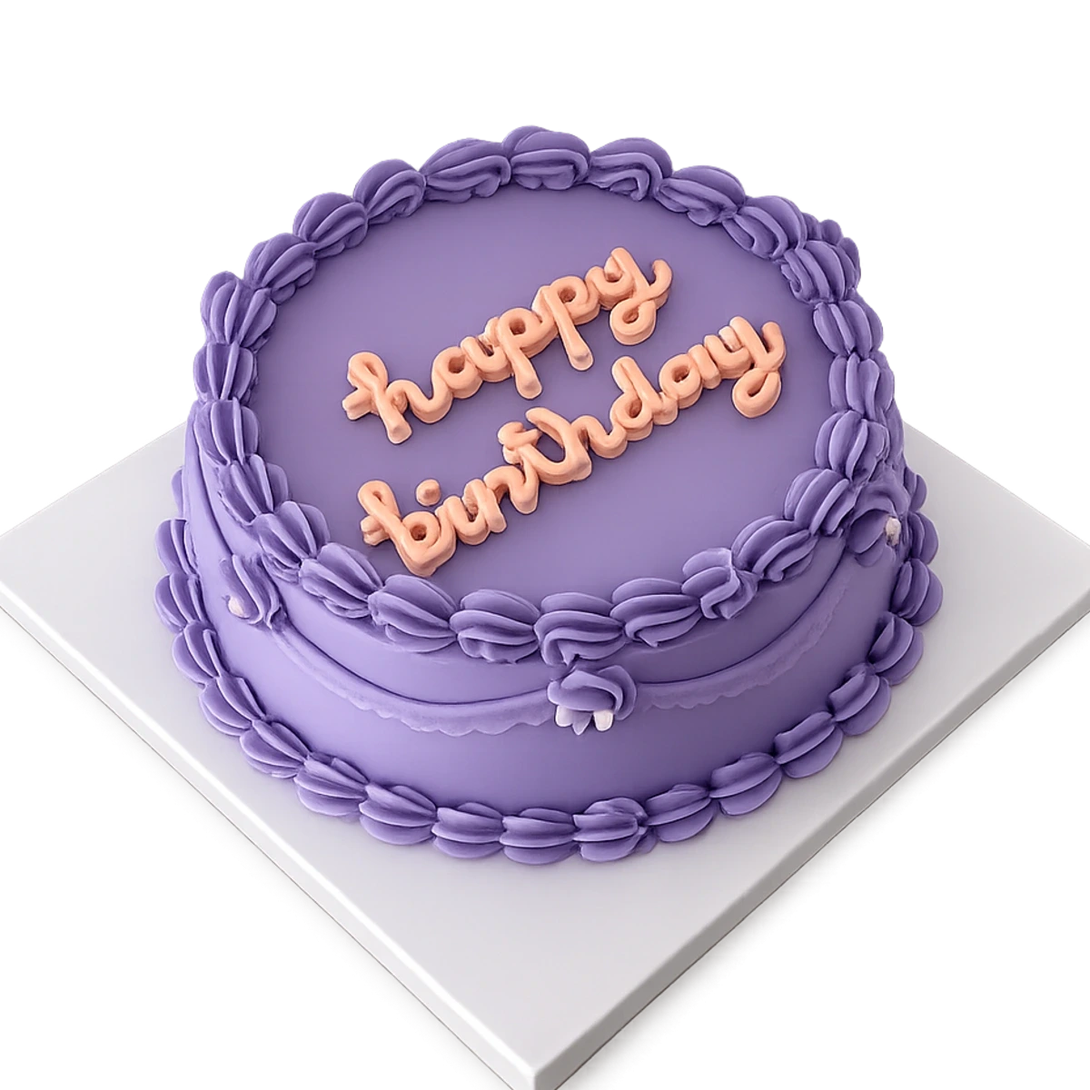 Purple Aesthetic Vintage Minimalist Birthday Cake